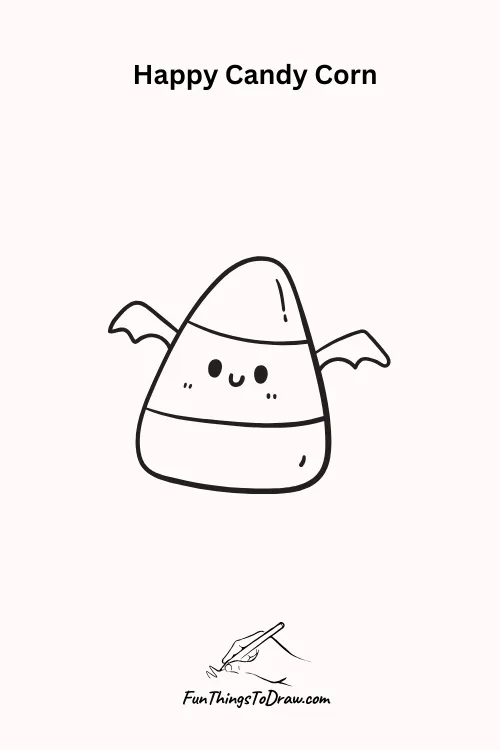 Happy Candy Corn Halloween Drawing