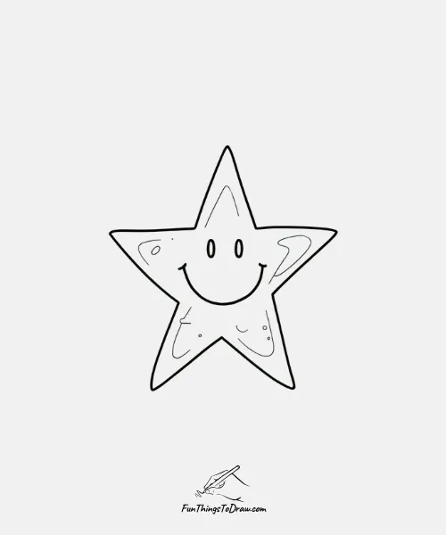 A star with a smiley face drawing 