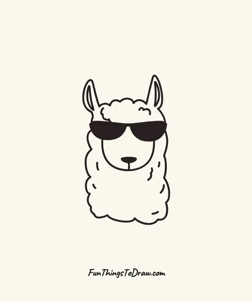 Cool Llama with Sunglasses Drawing