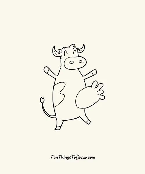Cow Standing on Two Legs Drawing