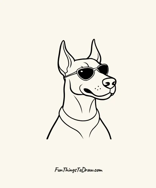 Dog Wearing Sunglasses drawing -
33 Easy Funny Drawing Ideas