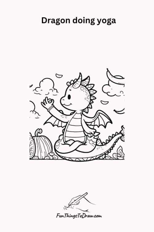 Dragon doing yoga