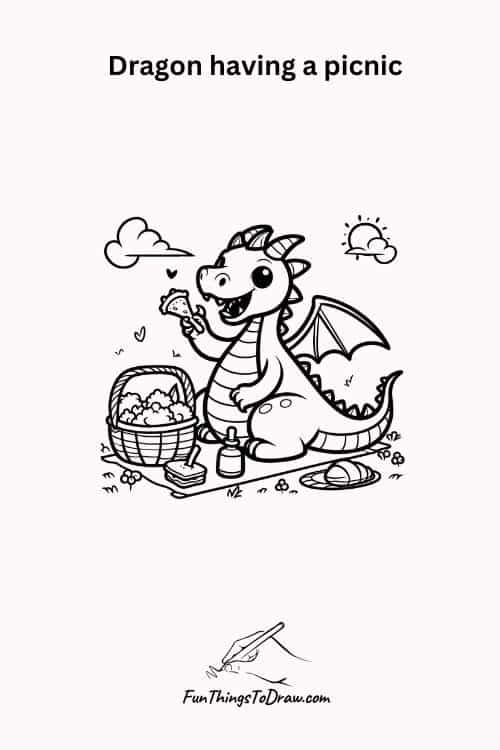 Dragon having a picnic