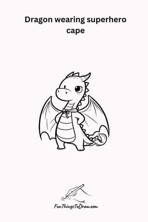 Dragon wearing superhero cape