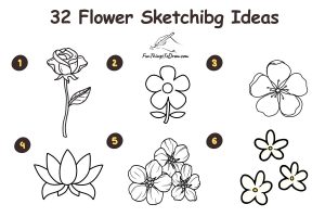 Flower sketching Ideas (flower drawings)
