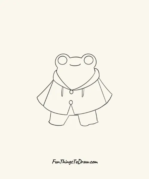 Frog Wearing Raincoat Drawing