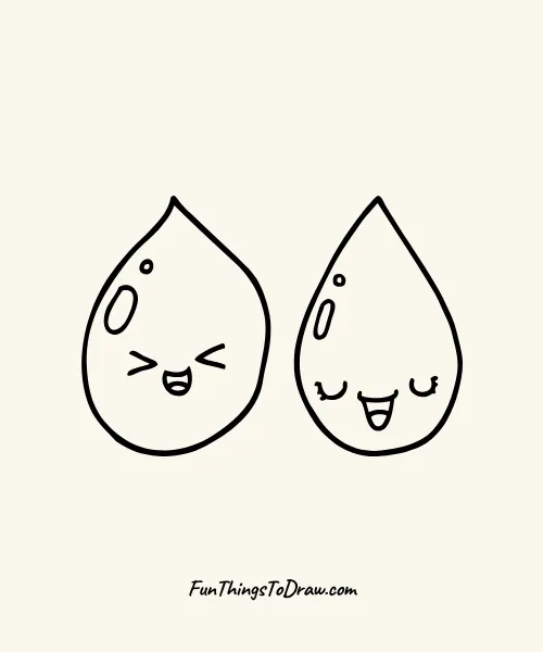 Smiling Rain Drops Drawing Drawing