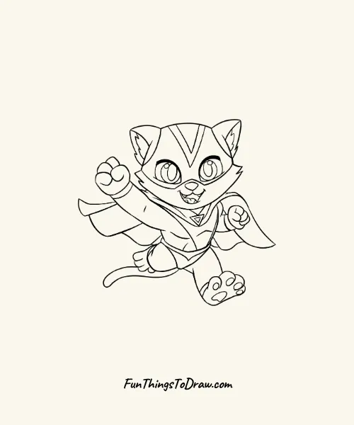 Superhero Cat Drawing