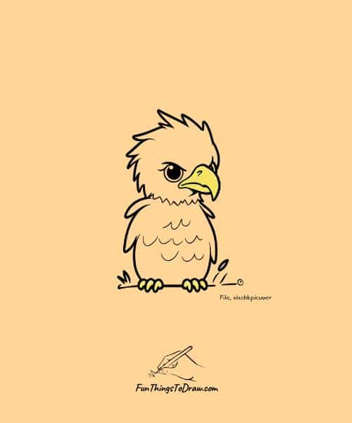 Drawing of A Cute Eaglet