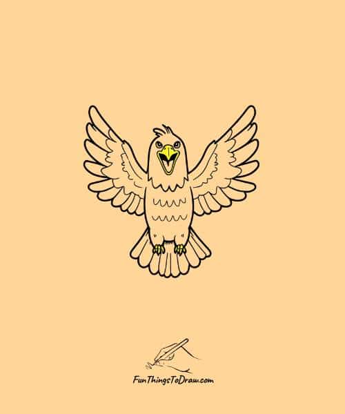 Drawing of an eagle with full stretched wings
