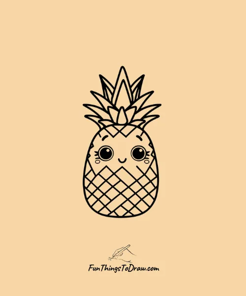 Adorable Pineapple Drawing