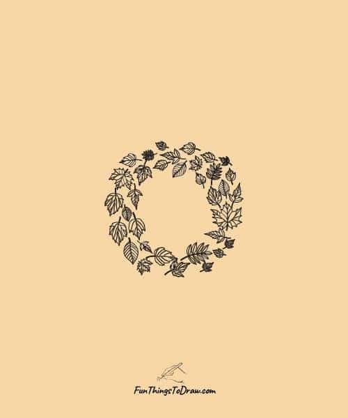 Drawing idea of Autumn wreath