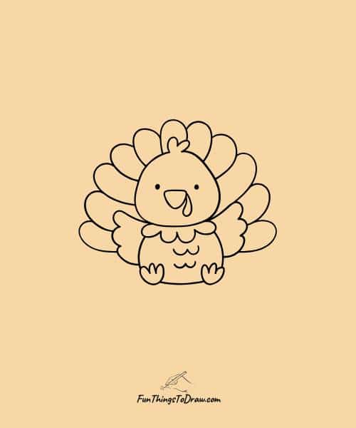 Drawing of Baby turkey - thanksgiving drawing idea