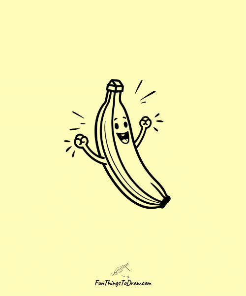 Banana Cheering Drawing