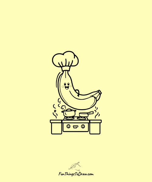 Banana Cooking Drawing