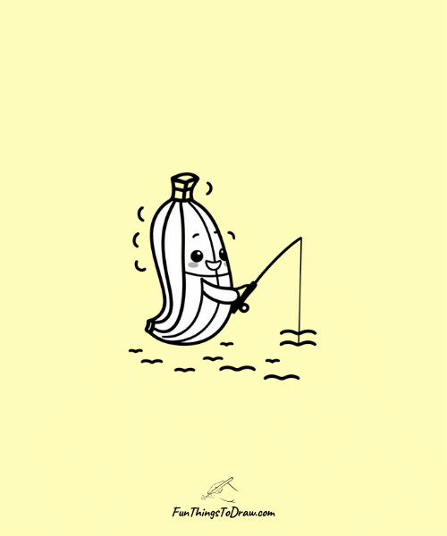 Banana Fishing Drawing