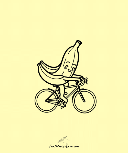 Banana Biking Drawing