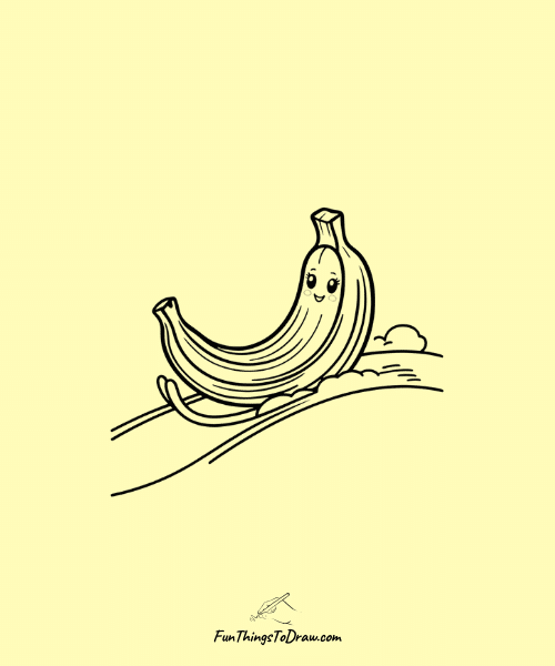 Banana Sledding Drawing