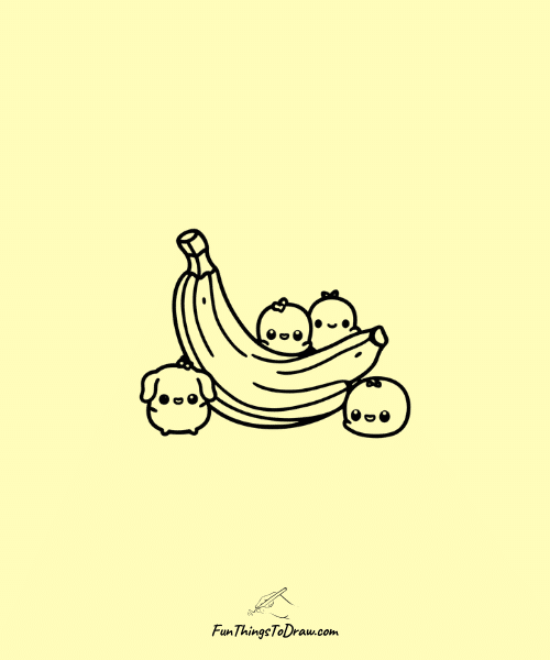 Banana With Friends Drawing