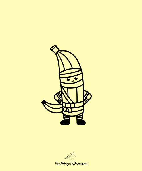 Banana as a Ninja Drawing