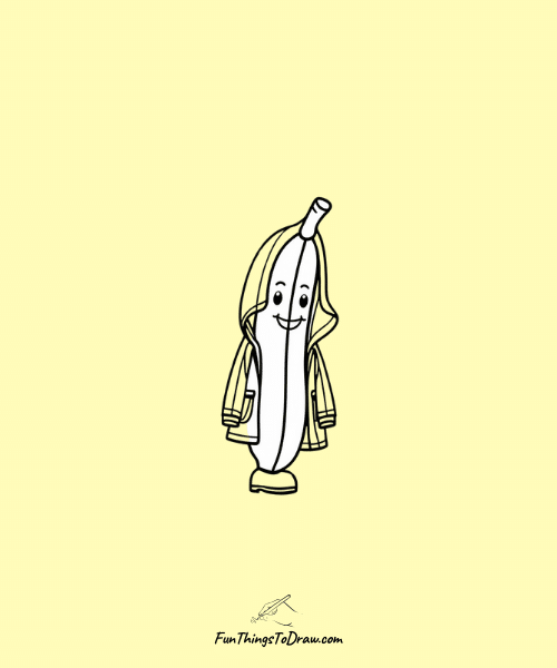 Banana in Raincoat Drawing