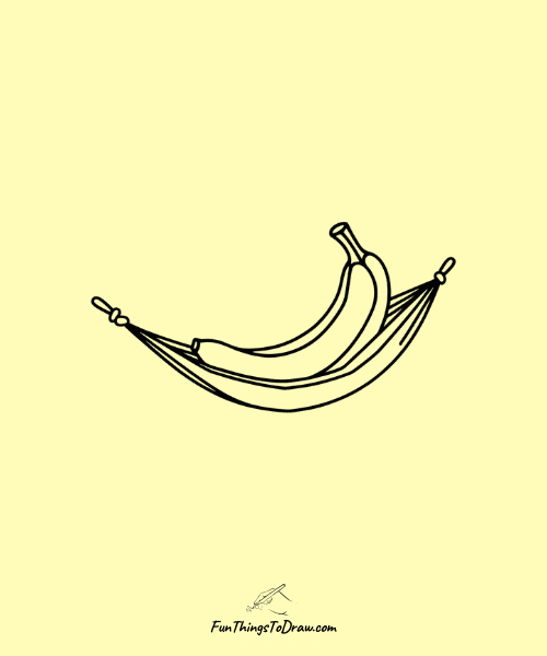 Banana in a Hammock Drawing