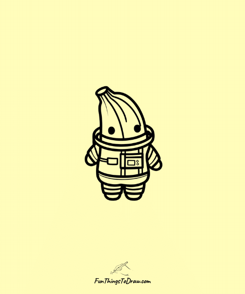 Banana in a Spacesuit Drawing