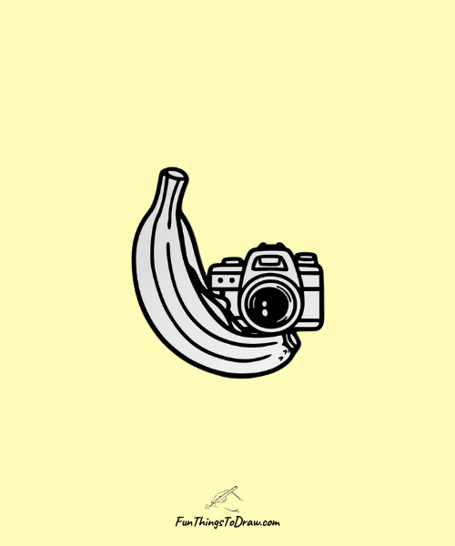 Banana with a Camera Drawing