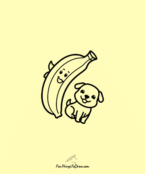 Banana with a Dog Drawing