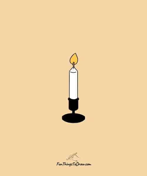 Candlestick with flame drawing