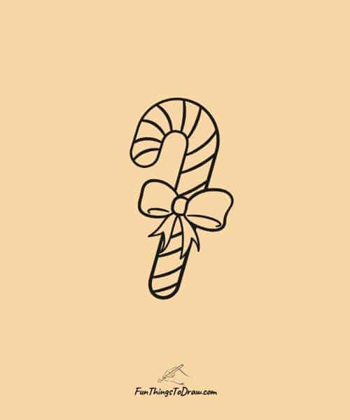 Candy cane with a bow