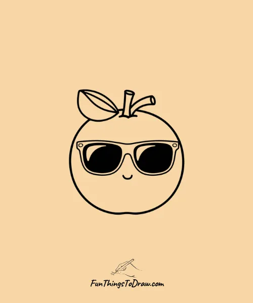 Cool Orange with Sunglasses Drawing