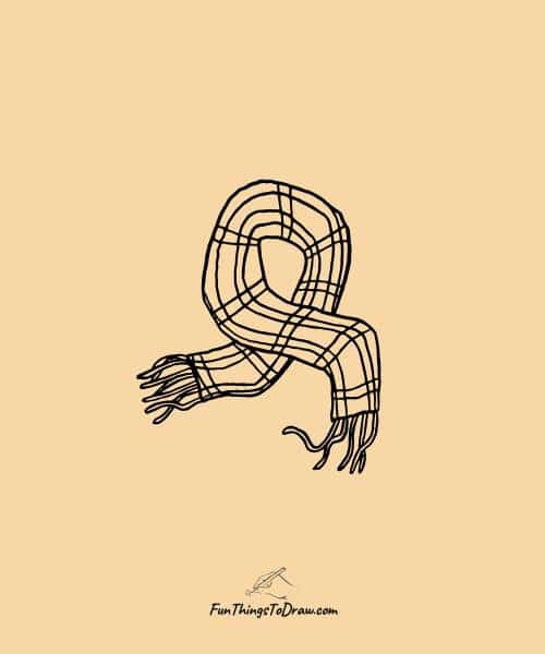 Winter Drawing Ideas: Cozy scarf with a pattern