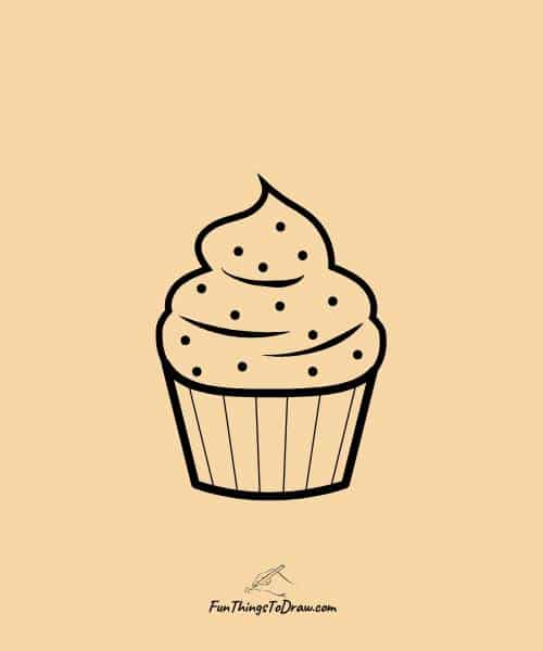 Drawing of Cupcake with holiday sprinkles
