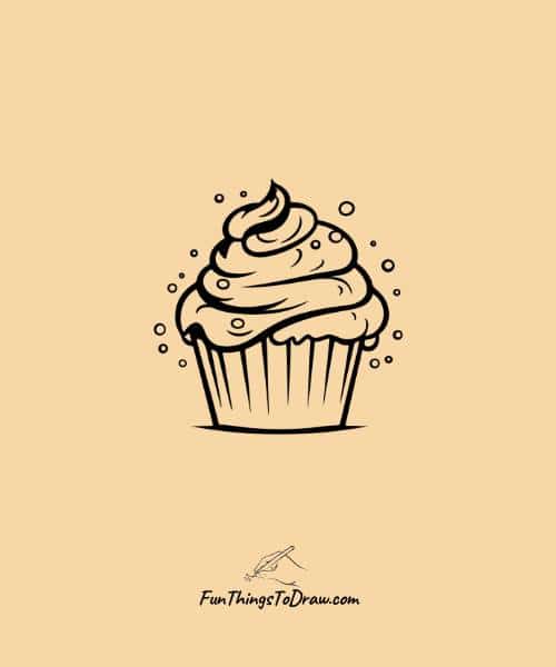 Frosted cupcake with sprinkles