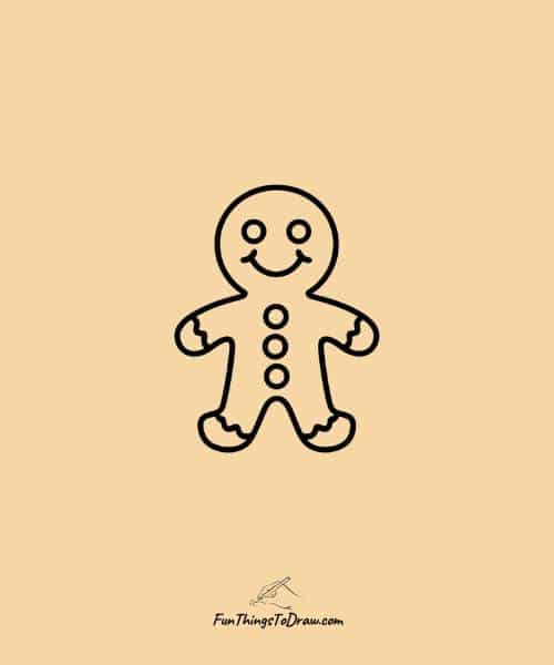Gingerbread man with a smile drawing