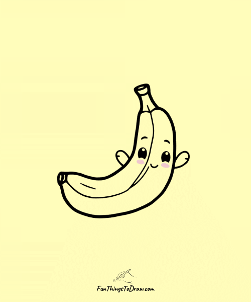 Happy Smiling Banana Drawing