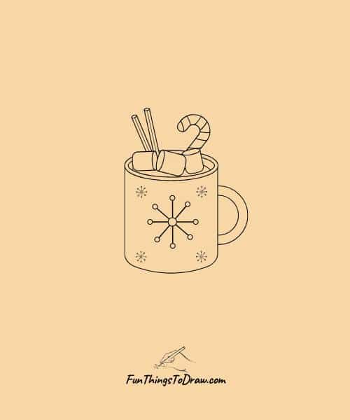 Easy drawing of a holiday mug