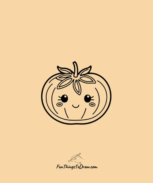 Kawaii Cherry Tomato Drawing