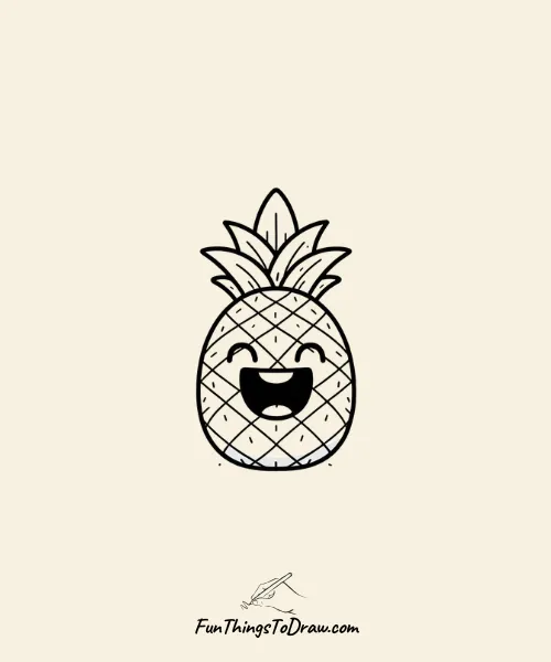 Laughing Pineapple Drawing