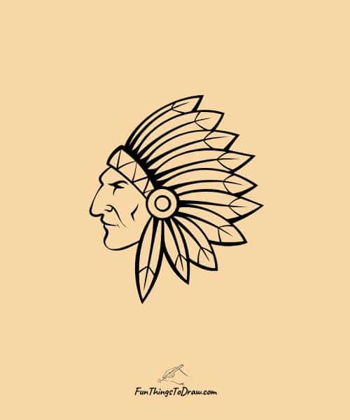 Thanksgiving drawing ideas - Native American headdress drawing