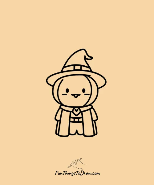 Orange Dressed as a Wizard Drawing