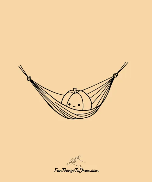 Orange Resting in a Hammock Drawing