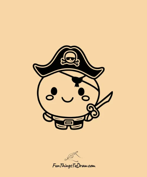 Orange as a Pirate Drawing