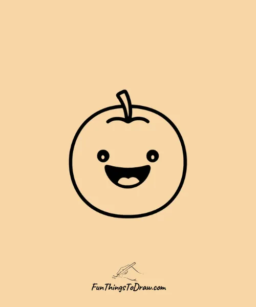 Orange with a Big Smile Drawing