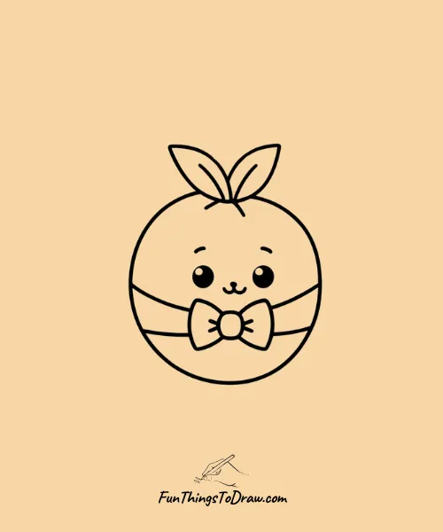 Orange with a Bow Tie Drawing