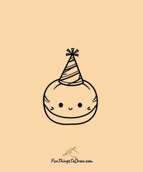 Orange with a Party Hat Drawing