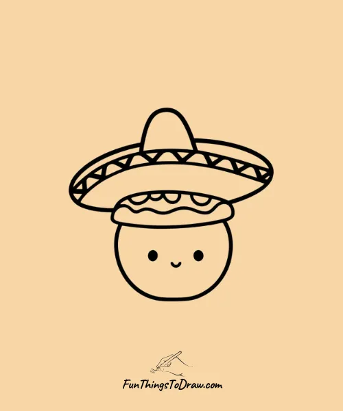Orange with a Sombrero Drawing
