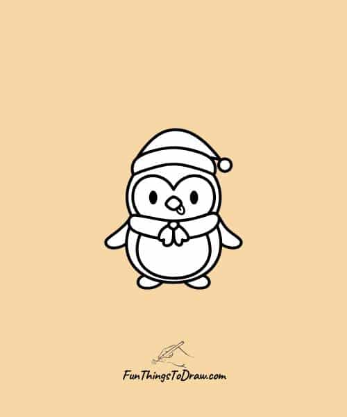Penguin with a holiday bowtie