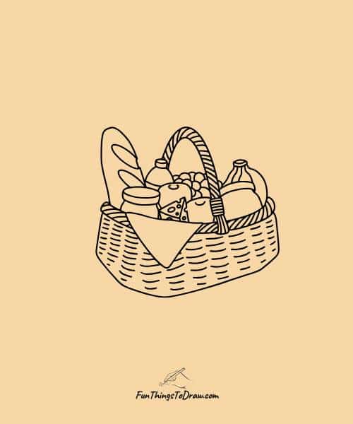 Drawing of Picnic Basket